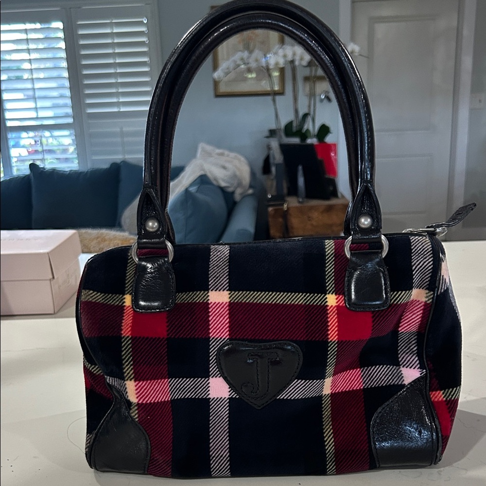 Juicy Couture Black and Red Plaid Satchel